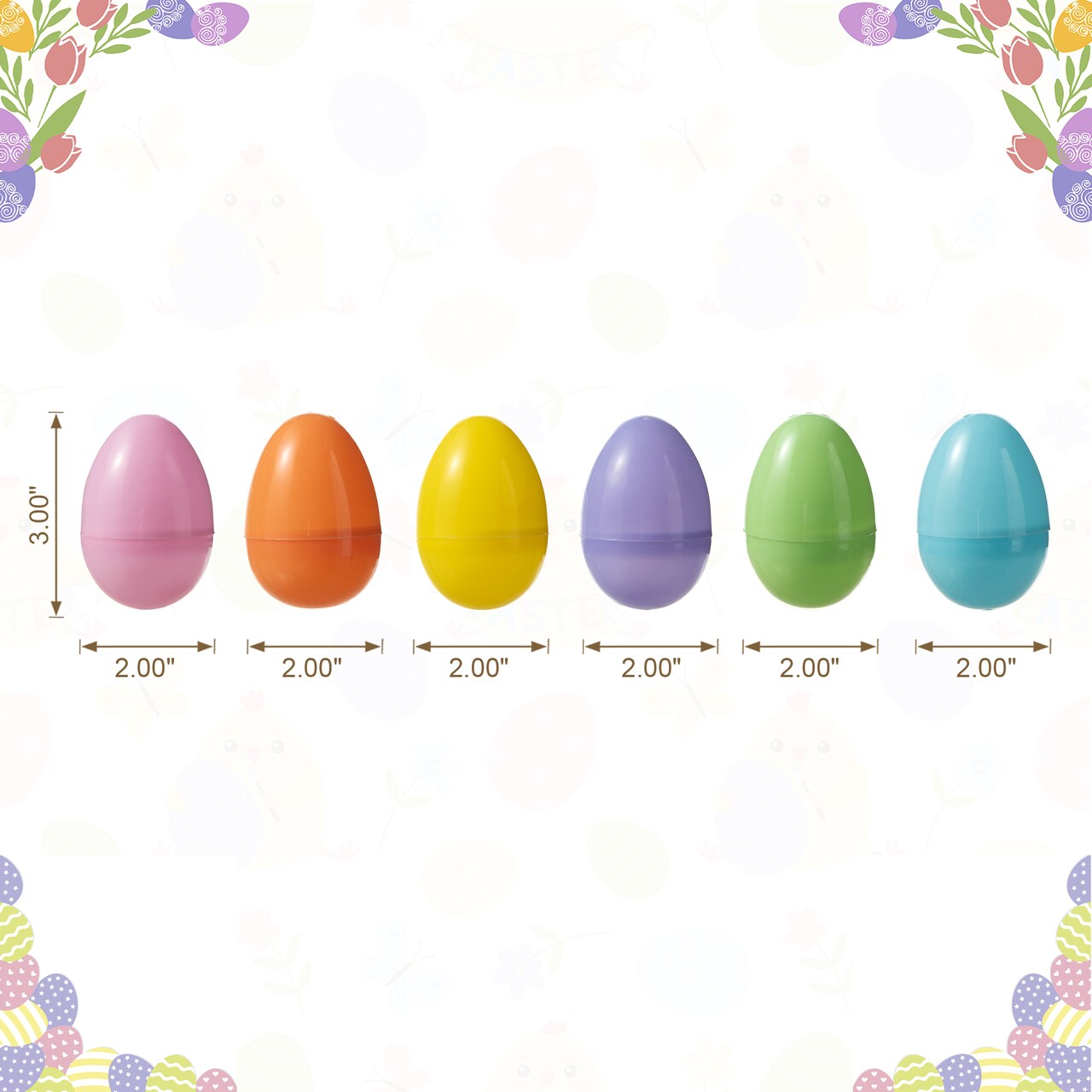 120 PCS/ 180 PCS Easter Plastic Fillable Eggs in 6 Assorted Colors